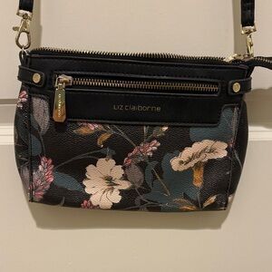 Liz Claiborne Floral Crossbody Bag with Gold Accents